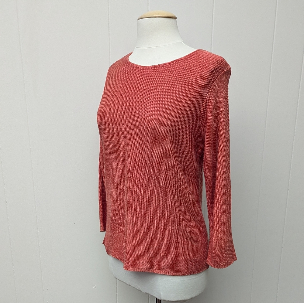 Vintage Coral Boatneck Slinky Sweater Size L